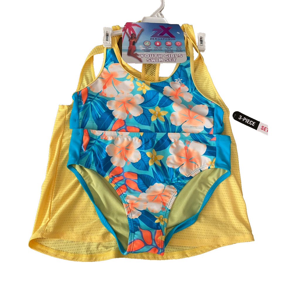Little Girl's Hurley 3 Piece UPF 50+ Swimsuit Swim Set